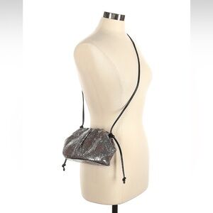 Unbranded metallic silver snake skin pattern crossbody bag